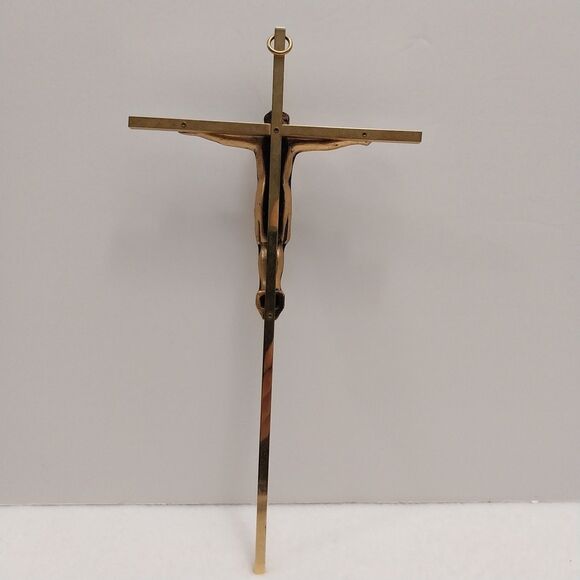 Vintage Brass Metal Crucifix Jesus Christian 10" X 5" #X24 - Picture 7 of 14